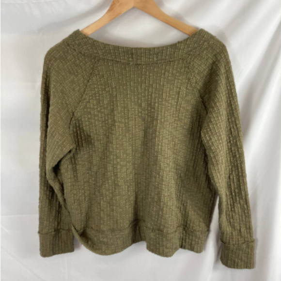 Two by Vince Camuto Textured Button Front Cardigan Sweater Green Large - Picture 5 of 5